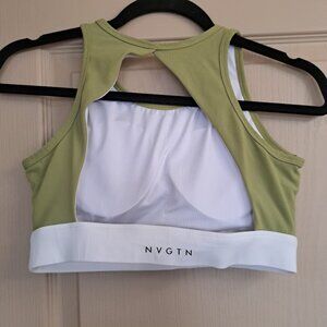 NVGTN Women's Sports Bra with padding Size small Open Back high Front
